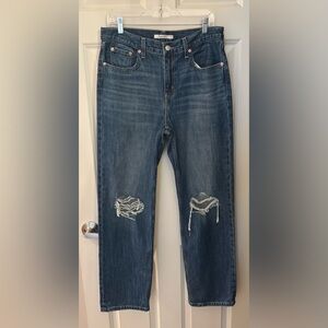 Levi’s Low Pro Mid Rise Straight Leg Distressed Jeans, 29